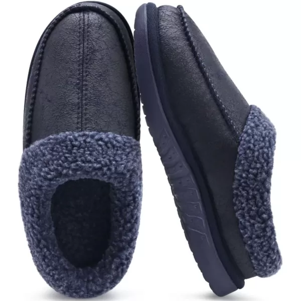 COFACE Mens Cozy Memory Foam Clog Slippers With Arch Support Explosive Suede Warm House Shoes Indoor Outdoor Slip On Rubber Sole Size 7-15)