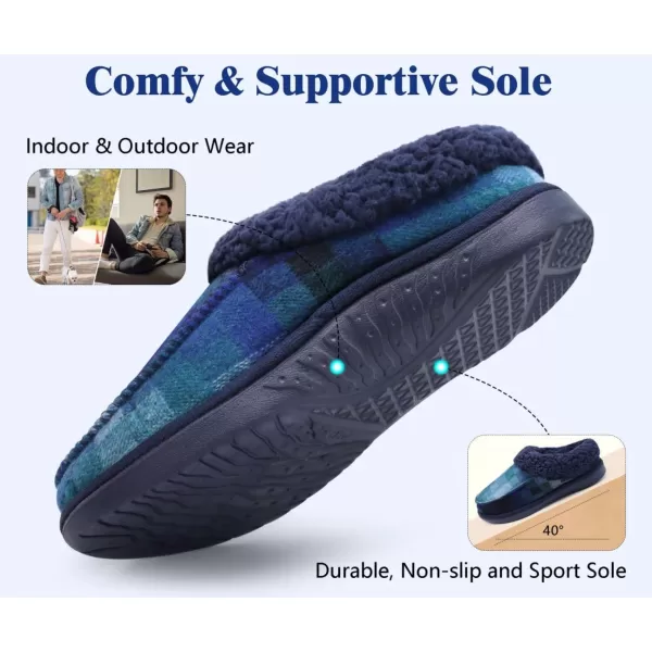 COFACE Mens Cozy Memory Foam Clog Slippers With Arch Support Explosive Suede Warm House Shoes Indoor Outdoor Slip On Rubber Sole Size 7-15)