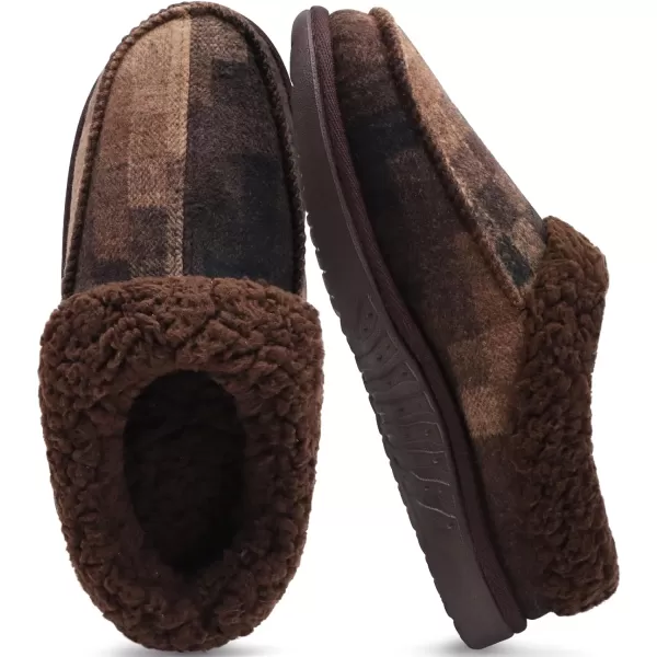 COFACE Mens Cozy Memory Foam Clog Slippers With Arch Support Explosive Suede Warm House Shoes Indoor Outdoor Slip On Rubber Sole Size 7-15)