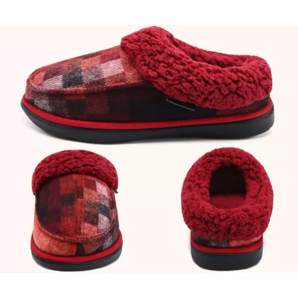COFACE Mens Cozy Memory Foam Clog Slippers With Arch Support Explosive Suede Warm House Shoes Indoor Outdoor Slip On Rubber Sole Size 7-15)