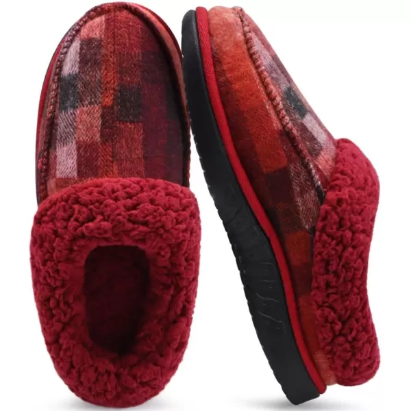COFACE Mens Cozy Memory Foam Clog Slippers With Arch Support Explosive Suede Warm House Shoes Indoor Outdoor Slip On Rubber Sole Size 7-15)
