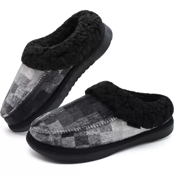 COFACE Mens Cozy Memory Foam Clog Slippers With Arch Support Explosive Suede Warm House Shoes Indoor Outdoor Slip On Rubber Sole Size 7-15)