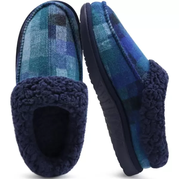 COFACE Mens Cozy Memory Foam Clog Slippers With Arch Support Explosive Suede Warm House Shoes Indoor Outdoor Slip On Rubber Sole Size 7-15)