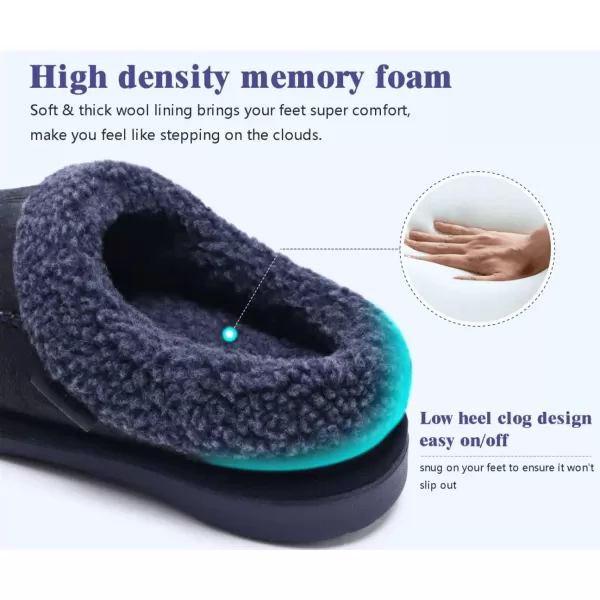 COFACE Mens Cozy Memory Foam Clog Slippers With Arch Support Explosive Suede Warm House Shoes Indoor Outdoor Slip On Rubber Sole Size 7-15)