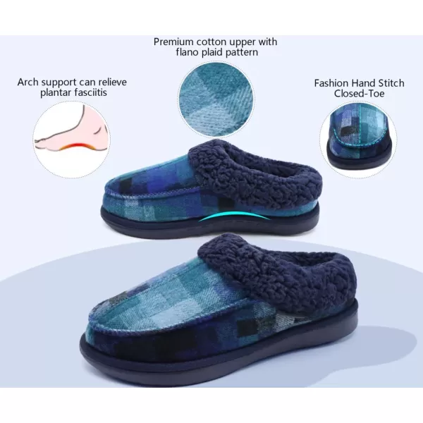 COFACE Mens Cozy Memory Foam Clog Slippers With Arch Support Explosive Suede Warm House Shoes Indoor Outdoor Slip On Rubber Sole Size 7-15)