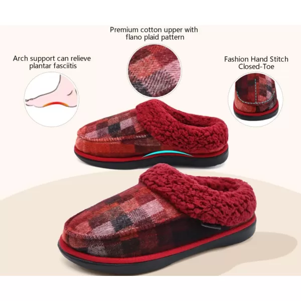 COFACE Mens Cozy Memory Foam Clog Slippers With Arch Support Explosive Suede Warm House Shoes Indoor Outdoor Slip On Rubber Sole Size 7-15)