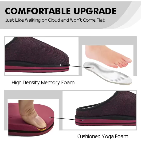 COFACE Mens Memory Foam House Slippers Slip On Cozy Scuff Plaid Shoes Indoor/Outdoor with Best Arch Surpport