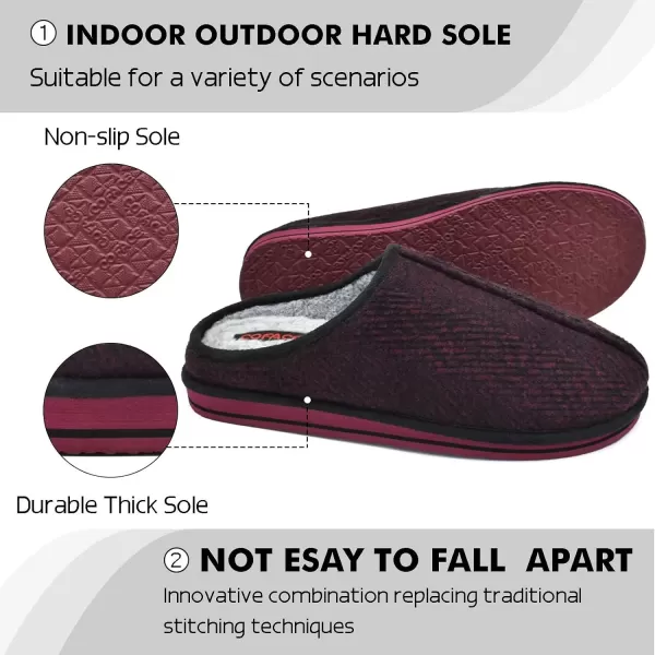 COFACE Mens Memory Foam House Slippers Slip On Cozy Scuff Plaid Shoes Indoor/Outdoor with Best Arch Surpport
