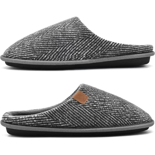 COFACE Mens Memory Foam House Slippers Slip On Cozy Scuff Plaid Shoes Indoor/Outdoor with Best Arch Surpport