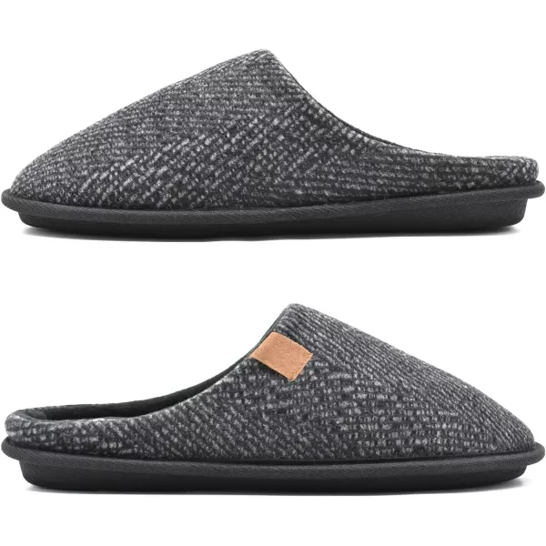 COFACE Mens Memory Foam House Slippers Slip On Cozy Scuff Plaid Shoes Indoor/Outdoor with Best Arch Surpport