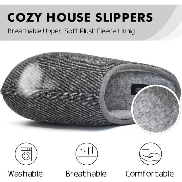 COFACE Mens Memory Foam House Slippers Slip On Cozy Scuff Plaid Shoes Indoor/Outdoor with Best Arch Surpport