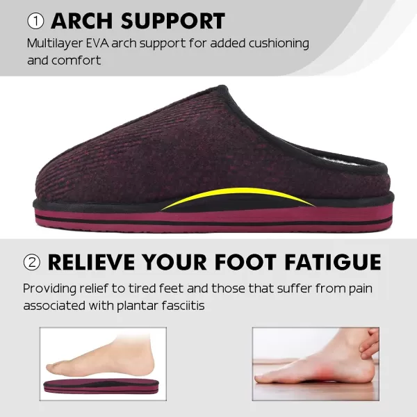 COFACE Mens Memory Foam House Slippers Slip On Cozy Scuff Plaid Shoes Indoor/Outdoor with Best Arch Surpport