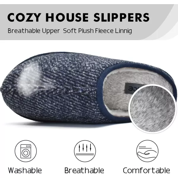 COFACE Mens Memory Foam House Slippers Slip On Cozy Scuff Plaid Shoes Indoor/Outdoor with Best Arch Surpport