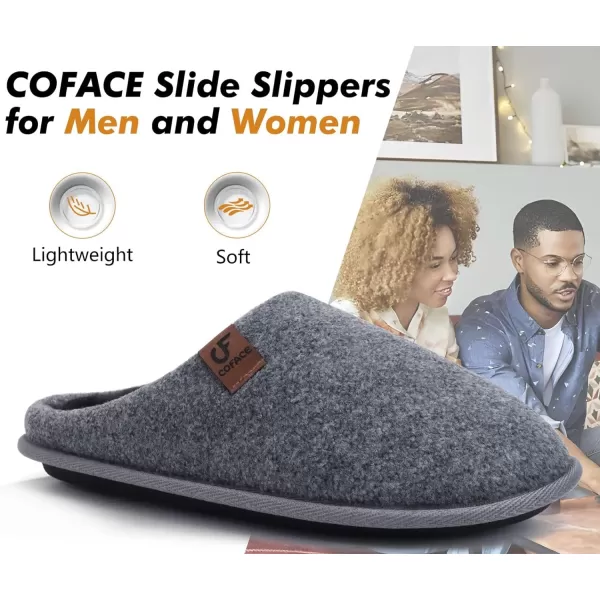 COFACE Unisex Mens Womens Cozy Memory Foam Scuff Slippers Casual Slip On Warm House Shoes Indoor/Outdoor Sandal Slippers With Arch Support Rubber Sole Size 4-15
