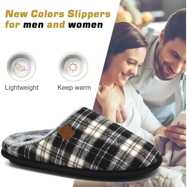 COFACE Unisex Mens Womens Cozy Memory Foam Scuff Slippers Casual Slip On Warm House Shoes Indoor/Outdoor Sandal Slippers With Arch Support Rubber Sole Size 4-15