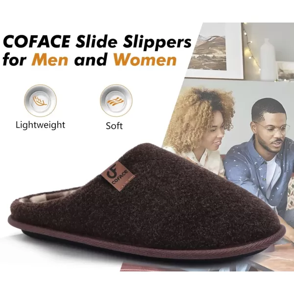 COFACE Unisex Mens Womens Cozy Memory Foam Scuff Slippers Casual Slip On Warm House Shoes Indoor/Outdoor Sandal Slippers With Arch Support Rubber Sole Size 4-15