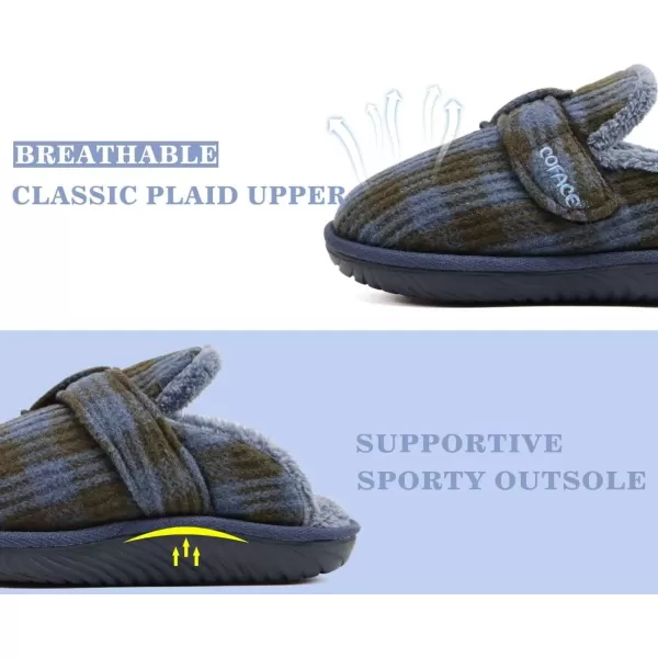 COFACE Unisex Mens Womens Cozy Memory Foam Scuff Slippers Casual Slip On Warm House Shoes Indoor/Outdoor Sandal Slippers With Arch Support Rubber Sole Size 4-15)