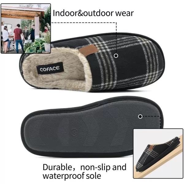COFACE Unisex Mens Womens Cozy Memory Foam Scuff Slippers Casual Slip On Warm House Shoes Indoor/Outdoor Sandal Slippers With Arch Support Rubber Sole Size 4-15