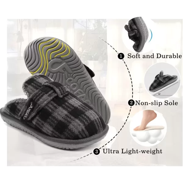 COFACE Unisex Mens Womens Cozy Memory Foam Scuff Slippers Casual Slip On Warm House Shoes Indoor/Outdoor Sandal Slippers With Arch Support Rubber Sole Size 4-15)