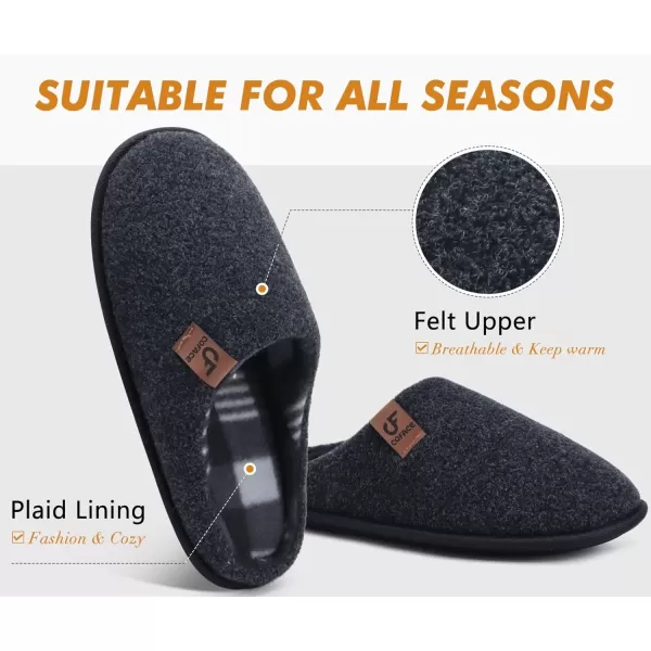 COFACE Unisex Mens Womens Cozy Memory Foam Scuff Slippers Casual Slip On Warm House Shoes Indoor/Outdoor Sandal Slippers With Arch Support Rubber Sole Size 4-15