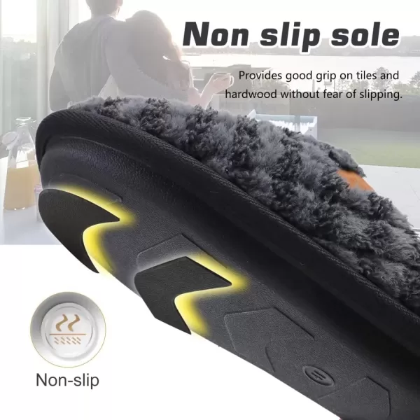 COFACE Unisex Mens Womens Cozy Memory Foam Scuff Slippers Casual Slip On Warm House Shoes Indoor/Outdoor Sandal Slippers With Arch Support Rubber Sole Size 4-15