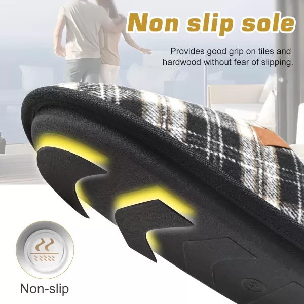 COFACE Unisex Mens Womens Cozy Memory Foam Scuff Slippers Casual Slip On Warm House Shoes Indoor/Outdoor Sandal Slippers With Arch Support Rubber Sole Size 4-15
