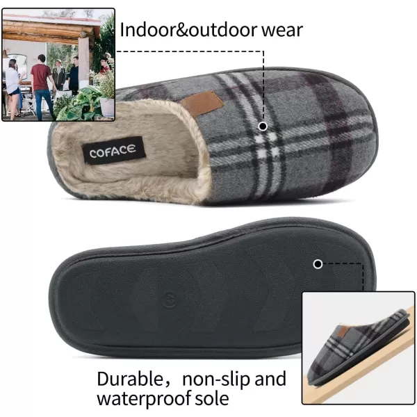 COFACE Unisex Mens Womens Cozy Memory Foam Scuff Slippers Casual Slip On Warm House Shoes Indoor/Outdoor Sandal Slippers With Arch Support Rubber Sole Size 4-15