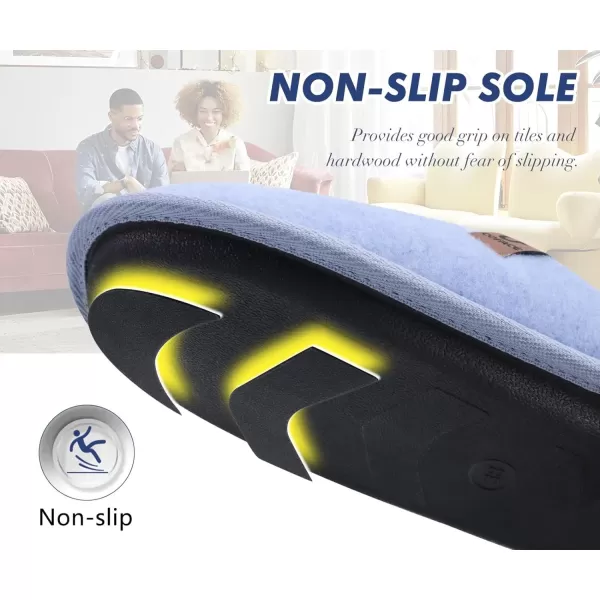COFACE Unisex Mens Womens Cozy Memory Foam Scuff Slippers Casual Slip On Warm House Shoes Indoor/Outdoor Sandal Slippers With Arch Support Rubber Sole Size 4-15
