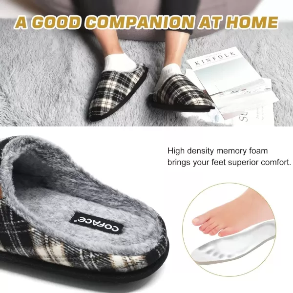 COFACE Unisex Mens Womens Cozy Memory Foam Scuff Slippers Casual Slip On Warm House Shoes Indoor/Outdoor Sandal Slippers With Arch Support Rubber Sole Size 4-15
