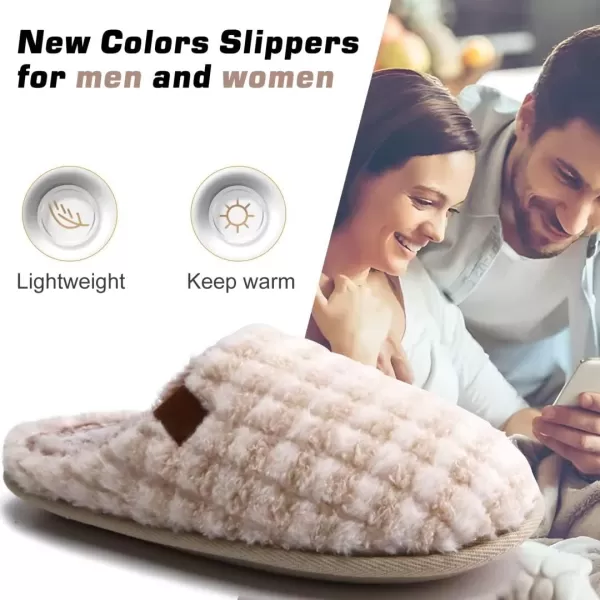 COFACE Unisex Mens Womens Cozy Memory Foam Scuff Slippers Casual Slip On Warm House Shoes Indoor/Outdoor Sandal Slippers With Arch Support Rubber Sole Size 4-15