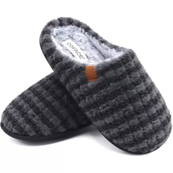 COFACE Unisex Mens Womens Cozy Memory Foam Scuff Slippers Casual Slip On Warm House Shoes Indoor/Outdoor Sandal Slippers With Arch Support Rubber Sole Size 4-15
