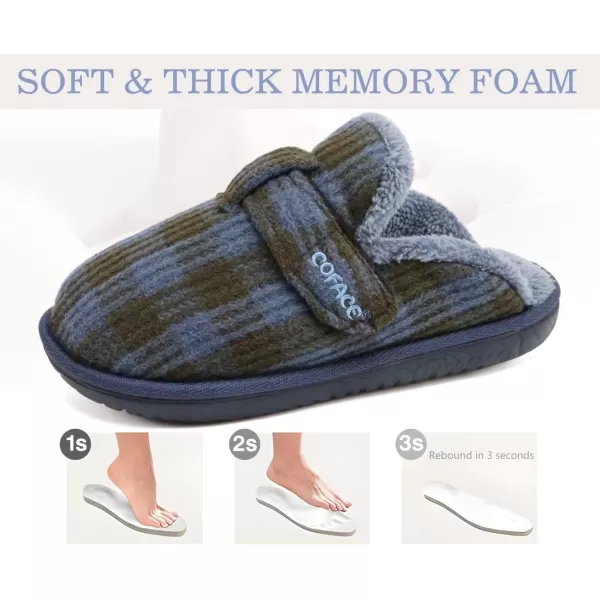 COFACE Unisex Mens Womens Cozy Memory Foam Scuff Slippers Casual Slip On Warm House Shoes Indoor/Outdoor Sandal Slippers With Arch Support Rubber Sole Size 4-15)