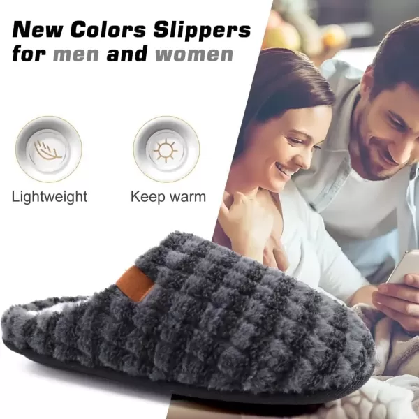 COFACE Unisex Mens Womens Cozy Memory Foam Scuff Slippers Casual Slip On Warm House Shoes Indoor/Outdoor Sandal Slippers With Arch Support Rubber Sole Size 4-15