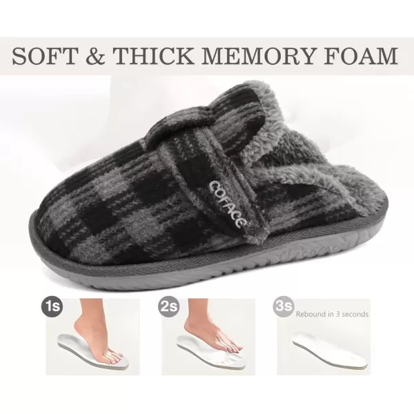 COFACE Unisex Mens Womens Cozy Memory Foam Scuff Slippers Casual Slip On Warm House Shoes Indoor/Outdoor Sandal Slippers With Arch Support Rubber Sole Size 4-15)