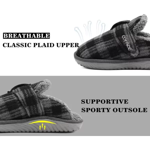 COFACE Unisex Mens Womens Cozy Memory Foam Scuff Slippers Casual Slip On Warm House Shoes Indoor/Outdoor Sandal Slippers With Arch Support Rubber Sole Size 4-15)