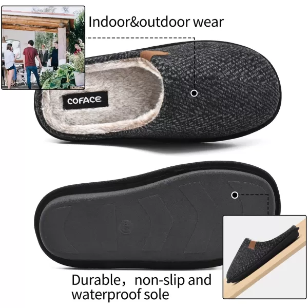 COFACE Unisex Mens Womens Cozy Memory Foam Scuff Slippers Casual Slip On Warm House Shoes Indoor/Outdoor Sandal Slippers With Arch Support Rubber Sole Size 4-15