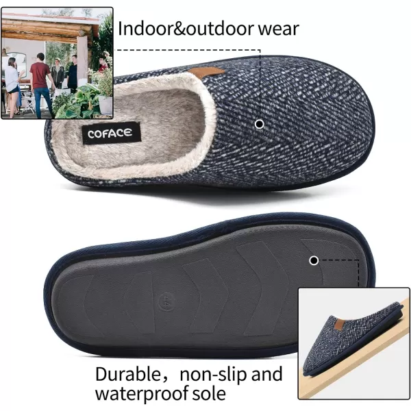 COFACE Unisex Mens Womens Cozy Memory Foam Scuff Slippers Casual Slip On Warm House Shoes Indoor/Outdoor Sandal Slippers With Arch Support Rubber Sole Size 4-15