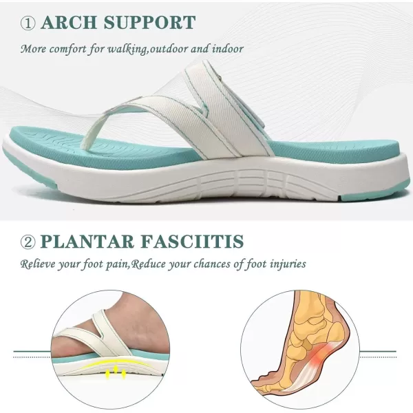 COFACE Womens Fashion Orthotic Flip Flops Ladies Slip On Lightweight Athletic Yoga Mat Cushion Thong Sandals With Comfortable Plantar Fasciitis Arch Support