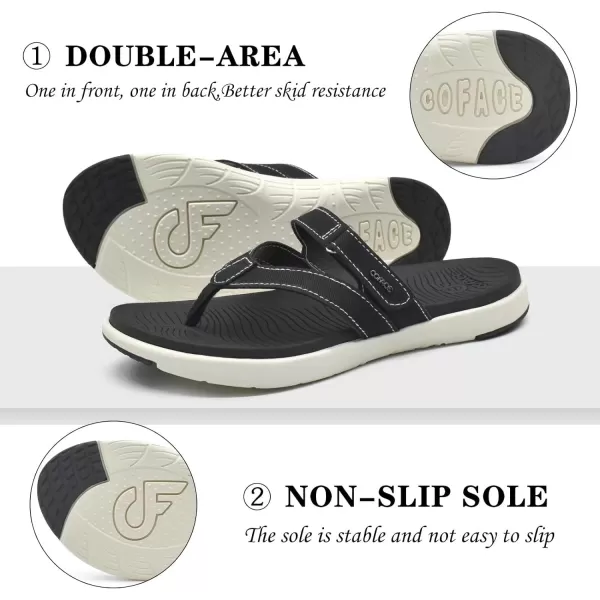 COFACE Womens Fashion Orthotic Flip Flops Ladies Slip On Lightweight Athletic Yoga Mat Cushion Thong Sandals With Comfortable Plantar Fasciitis Arch Support