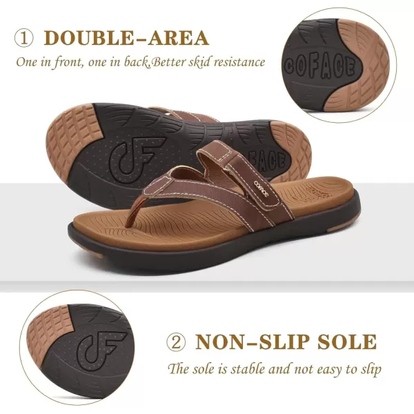 COFACE Womens Fashion Orthotic Flip Flops Ladies Slip On Lightweight Athletic Yoga Mat Cushion Thong Sandals With Comfortable Plantar Fasciitis Arch Support