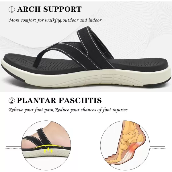 COFACE Womens Fashion Orthotic Flip Flops Ladies Slip On Lightweight Athletic Yoga Mat Cushion Thong Sandals With Comfortable Plantar Fasciitis Arch Support