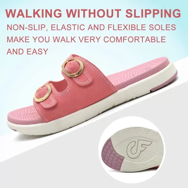 COFACE Womens Orthotic Slides Comfort Plantar Fasciitis Arch Support Slip on Flat Sandals Ladies Soft Cushion Fashion Yoga Mat Slippers With Adjustable Straps