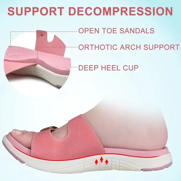 COFACE Womens Orthotic Slides Comfort Plantar Fasciitis Arch Support Slip on Flat Sandals Ladies Soft Cushion Fashion Yoga Mat Slippers With Adjustable Straps