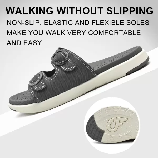 COFACE Womens Orthotic Slides Comfort Plantar Fasciitis Arch Support Slip on Flat Sandals Ladies Soft Cushion Fashion Yoga Mat Slippers With Adjustable Straps