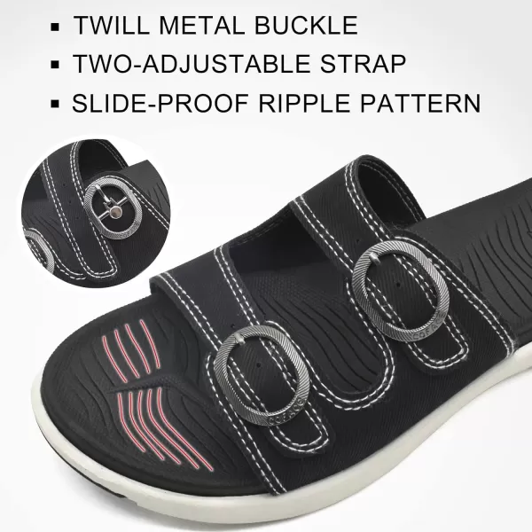 COFACE Womens Orthotic Slides Comfort Plantar Fasciitis Arch Support Slip on Flat Sandals Ladies Soft Cushion Fashion Yoga Mat Slippers With Adjustable Straps