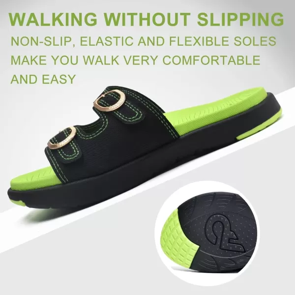 COFACE Womens Orthotic Slides Comfort Plantar Fasciitis Arch Support Slip on Flat Sandals Ladies Soft Cushion Fashion Yoga Mat Slippers With Adjustable Straps