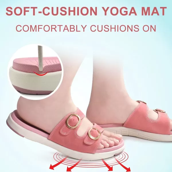 COFACE Womens Orthotic Slides Comfort Plantar Fasciitis Arch Support Slip on Flat Sandals Ladies Soft Cushion Fashion Yoga Mat Slippers With Adjustable Straps