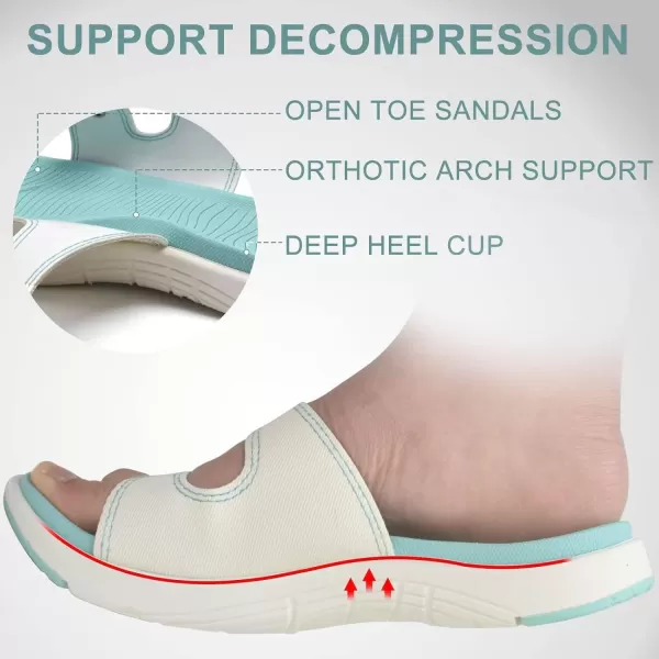 COFACE Womens Orthotic Slides Comfort Plantar Fasciitis Arch Support Slip on Flat Sandals Ladies Soft Cushion Fashion Yoga Mat Slippers With Adjustable Straps