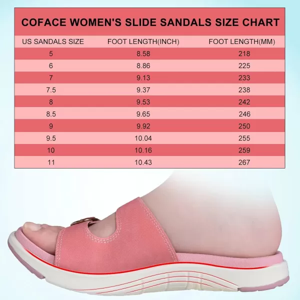 COFACE Womens Orthotic Slides Comfort Plantar Fasciitis Arch Support Slip on Flat Sandals Ladies Soft Cushion Fashion Yoga Mat Slippers With Adjustable Straps