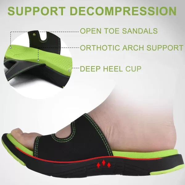 COFACE Womens Orthotic Slides Comfort Plantar Fasciitis Arch Support Slip on Flat Sandals Ladies Soft Cushion Fashion Yoga Mat Slippers With Adjustable Straps